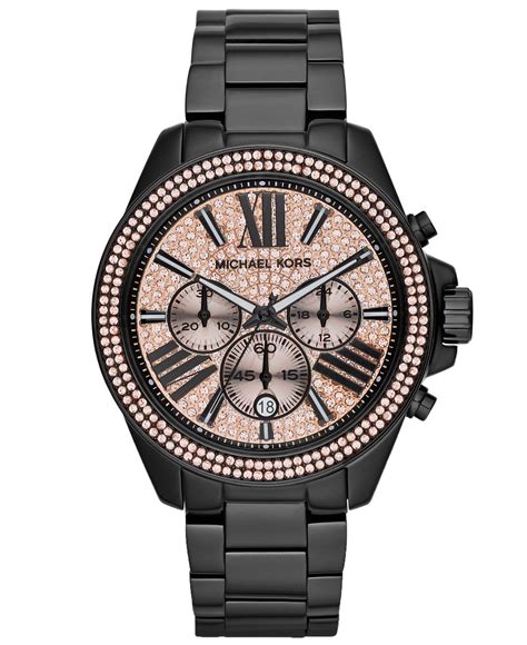 michael kors women's watch black|fingerhut michael kors watch.